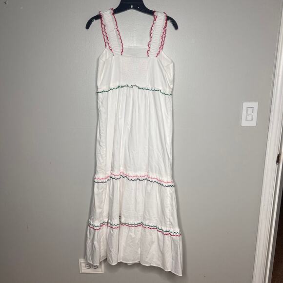 NWT Ann Taylor LOFT Cottage Rainbow Ruffle Strappy Tiered Maxi Dress Size SP - Picture 6 of 10